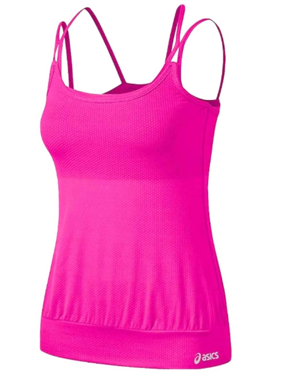 NEW ASICS Women's PF Versatility Pink Glo Tank With Detachable Bra,  Medium